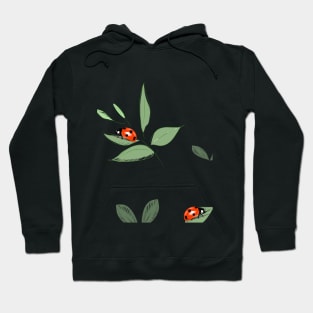 Ladybugs on leaves Hoodie